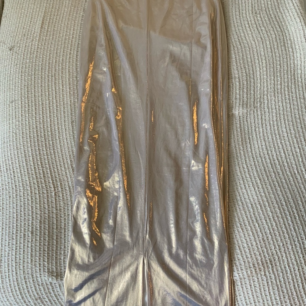 Revolve x superdown pearl maxi skirt holographic silver shimmer dress - Picture 10 of 10